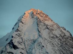 22 Final Rays Of Sunset Creep Up K2 North Face Close Up From K2 North Face Intermediate Base Camp
